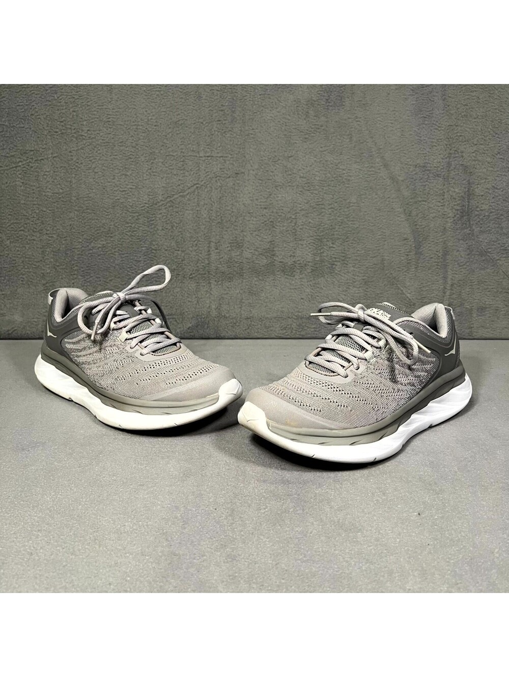 Hoka One One Akasa Sneaker Gray Womens US 7.5 D Lace Up Athletic Running Shoes